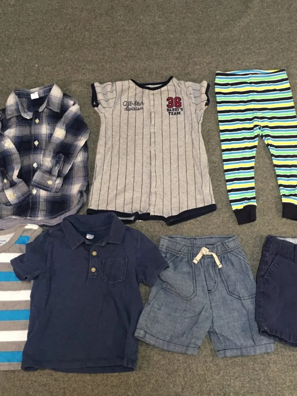 Baby Boy 2T 24 Months Clothing Lot 7x Pieces Bulk Summer Casual Preppy Striped‎